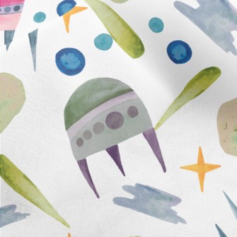 Watercolor Hand Painted Spaces Micro Fleece
