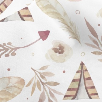Watercolor Bohemian Elements Micro Fleece