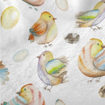 Watercolor Bird And Eggs Minky