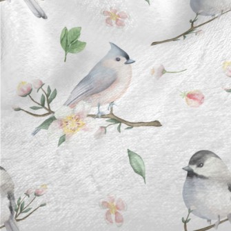 Spring Birds And Flowers Minky