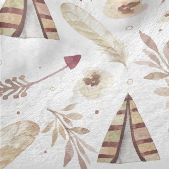 Watercolor Bohemian Elements Minky