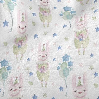 Watercolor Birthday Bunny Minky