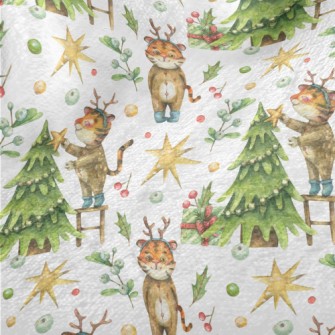 Merry Christmas Tiger Minky