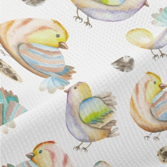 Watercolor Bird And Eggs Piqué