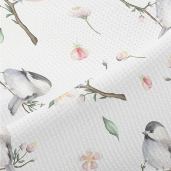 Spring Birds And Flowers Piqué