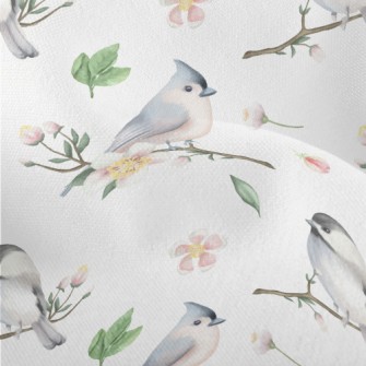 Spring Birds And Flowers Lightweight Performance Linen