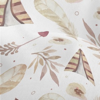 Watercolor Bohemian Elements Lightweight Performance Linen