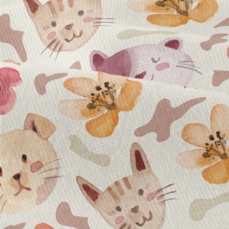 Watercolor Cat And Flowers Modern Jersey
