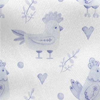 Easter Blue Chick Jersey Backed Fleece