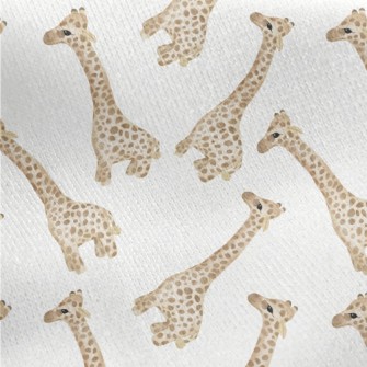 Watercolor Baby Giraffe Jersey Backed Fleece