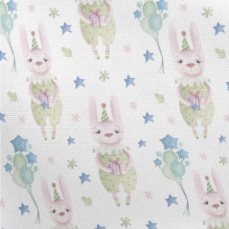 Watercolor Birthday Bunny Pongee