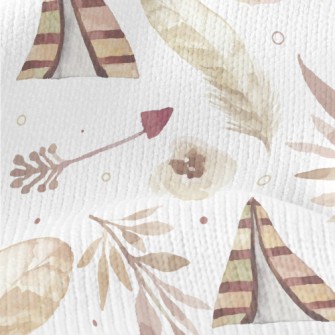 Watercolor Bohemian Elements Stretch Jersey