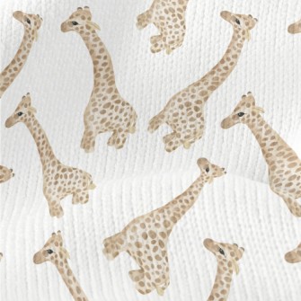 Watercolor Baby Giraffe Stretch Jersey
