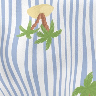 Cute Cartoon Island Lightweight Cotton Poplin