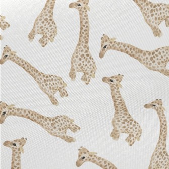 Watercolor Baby Giraffe Midweight Cotton Poplin