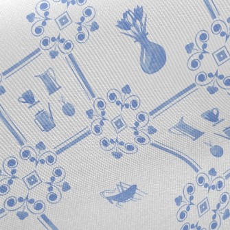 Elegant Flower Tiles Twill