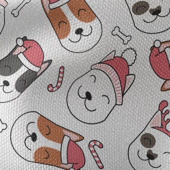 Smiling Dog In Santa Hat Waterproof Canvas