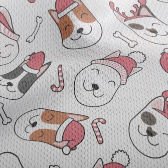 Smiling Dog In Santa Hat Athletic Mesh Flat Back