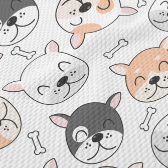 Harmonious Dog Family Birdseye Piqué