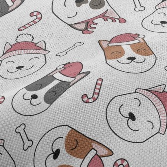 Smiling Dog In Santa Hat Performance Linen