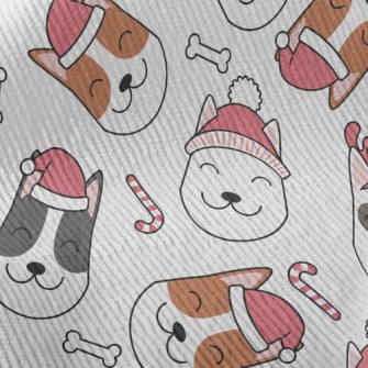 Smiling Dog In Santa Hat Standard Corduroy