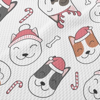 Smiling Dog In Santa Hat Birdseye Piqué