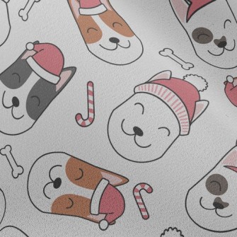 Smiling Dog In Santa Hat Chiffon