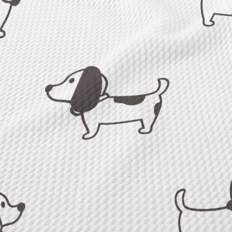 Playful Short Tail Dog Birdseye Piqué