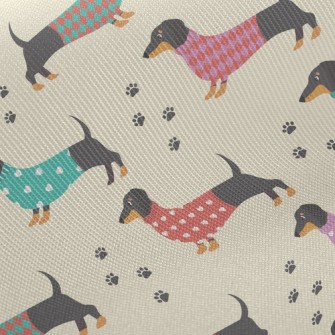 Dachshund Dog In Sweater Twill