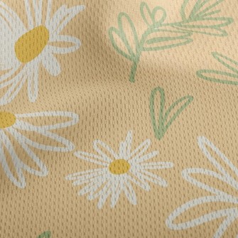 Abstract Doodle Flowers Athletic Mesh Flat Back