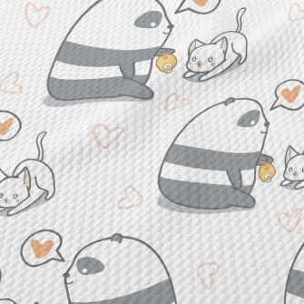 Panda Teasing Cat Birdseye Piqué