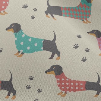 Dachshund Dog In Sweater Chiffon