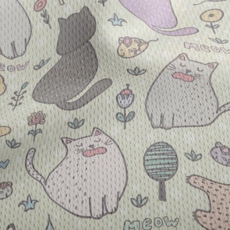 Yawning Cat Athletic Mesh Flat Back