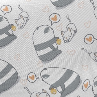 Panda Teasing Cat Twill
