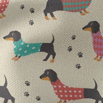 Dachshund Dog In Sweater Waterproof Canvas