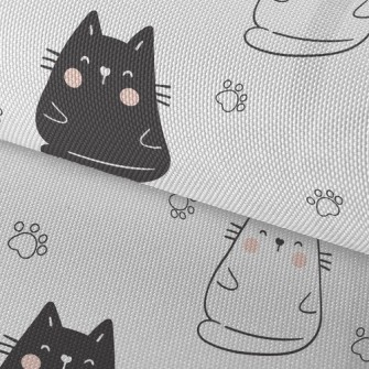 Blushing Black And White Cat Waterproof Oxford