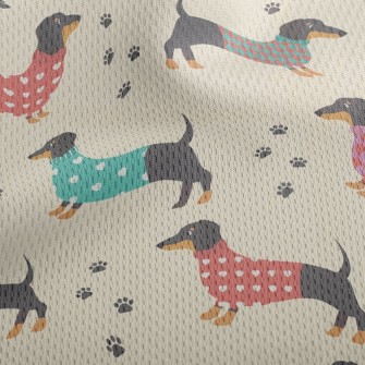 Dachshund Dog In Sweater Athletic Mesh Flat Back