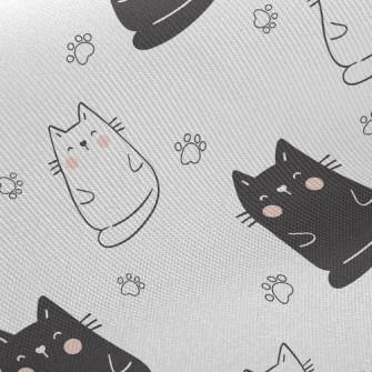 Blushing Black And White Cat Twill