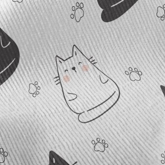 Blushing Black And White Cat Standard Corduroy