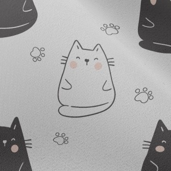 Blushing Black And White Cat Chiffon