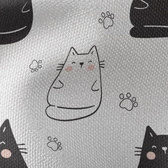 Blushing Black And White Cat Waterproof Canvas