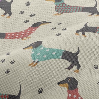 Dachshund Dog In Sweater Performance Linen