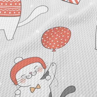 Winter Dress Up Cat Birdseye Piqué