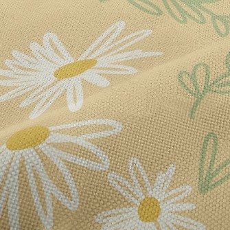 Abstract Doodle Flowers Performance Linen