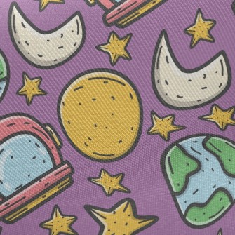 Earth Moon Astronaut Twill