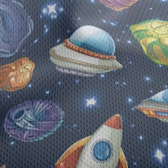 Three-dimensional Planetary Ro Athletic Mesh Flat Back