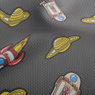 Saturn And Space Shuttle Athletic Mesh Flat Back