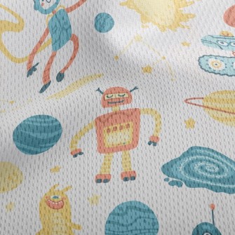 Robots Land On Planets Athletic Mesh Flat Back