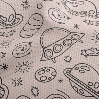 Asteroids And Flying Saucers Athletic Mesh Flat Back