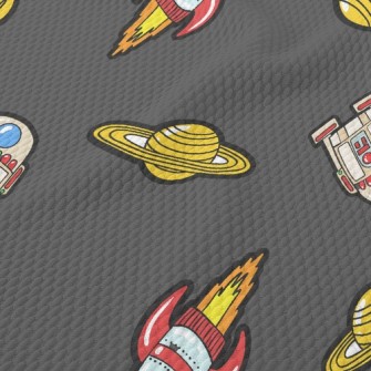 Saturn And Space Shuttle Birdseye Piqué